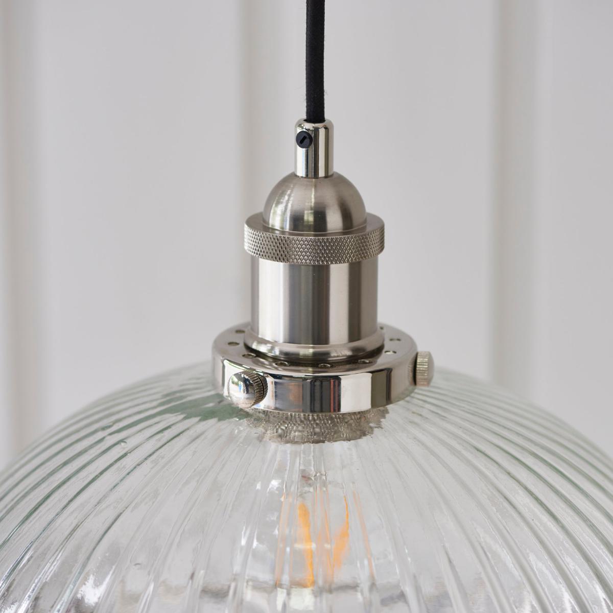 Vogue Glass Paxson Pendant Fitting Nickel – image 4