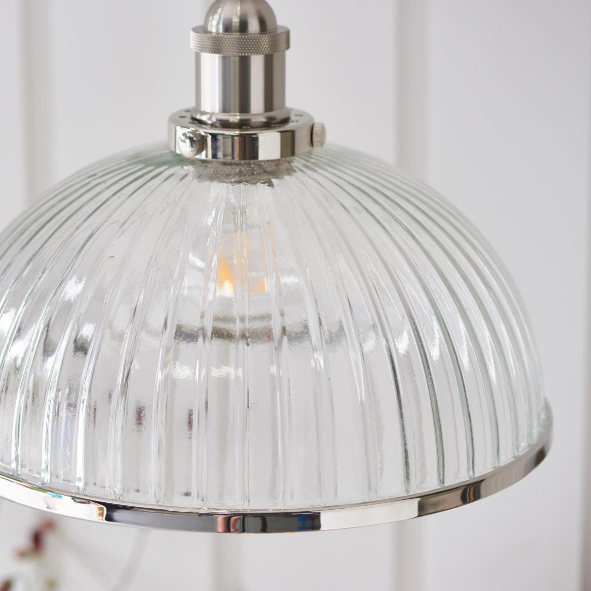 Vogue Glass Paxson Pendant Fitting Nickel – image 5