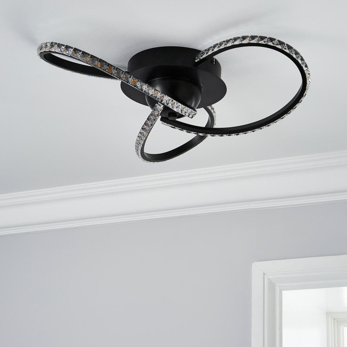 Oria 3 Light LED Black Ceiling Fitting Black – image 2