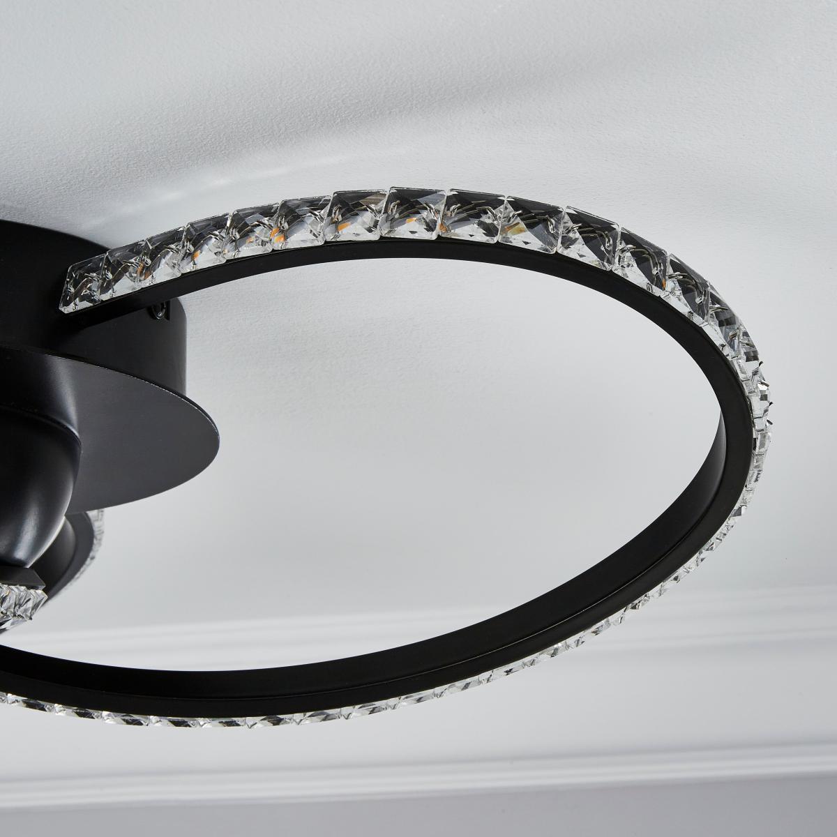 Oria 3 Light LED Black Ceiling Fitting Black – image 3