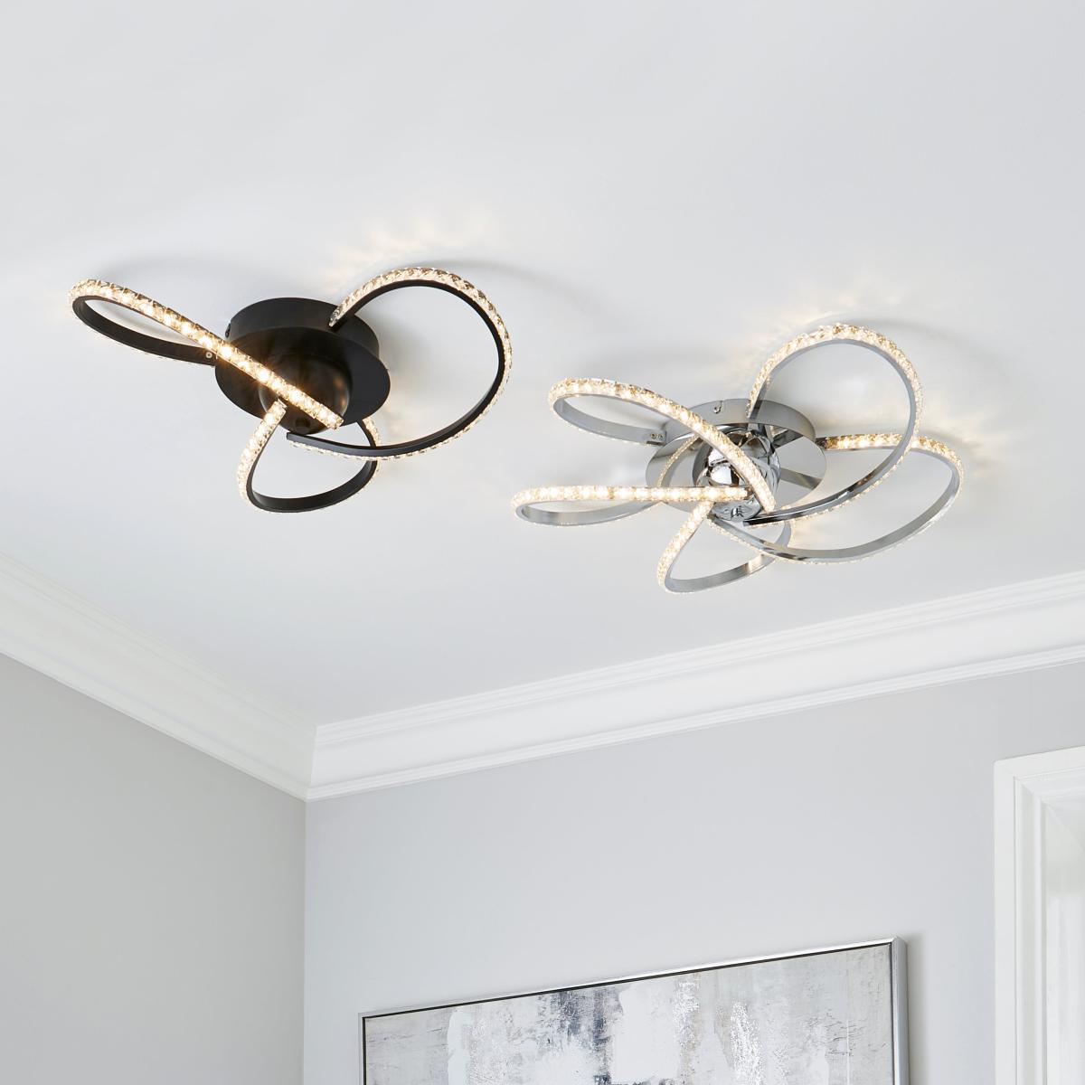 Oria 3 Light LED Black Ceiling Fitting Black – image 6