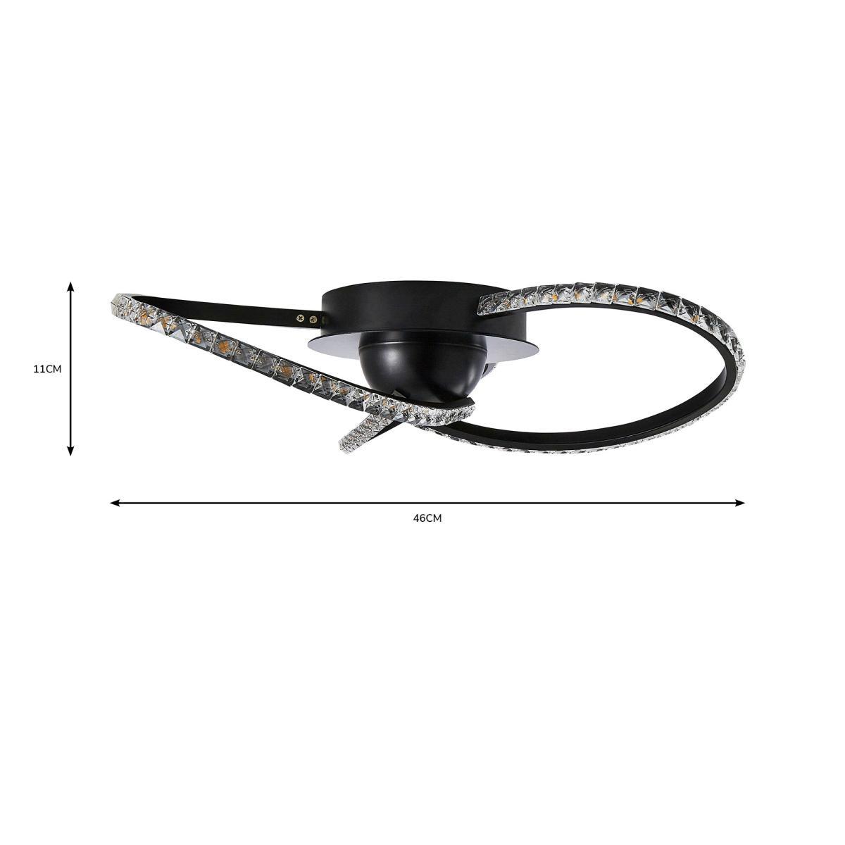 Oria 3 Light LED Black Ceiling Fitting Black – image 7