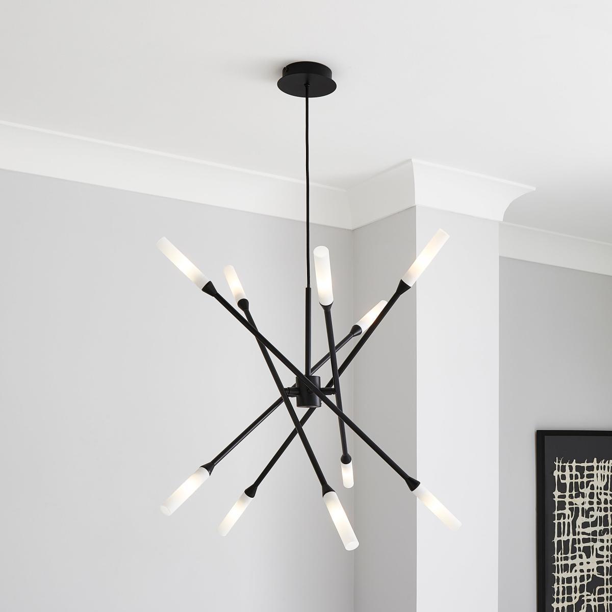 Elements Fontain 10 Light Ceiling Fitting Black