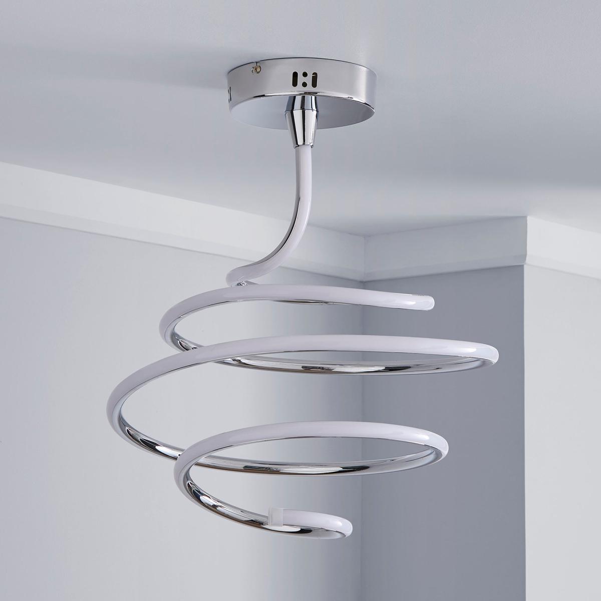 Byron Integrated LED Swirl Chrome Ceiling Fitting Chrome – image 2