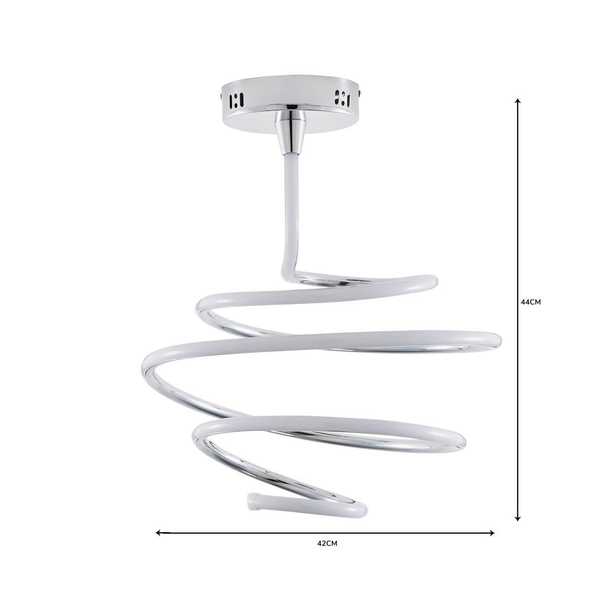 Byron Integrated LED Swirl Chrome Ceiling Fitting Chrome – image 6