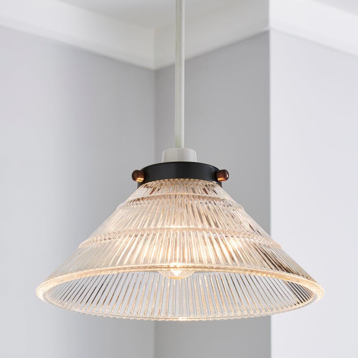 Logan Glass Easy Fit Pendant Clear – image 1