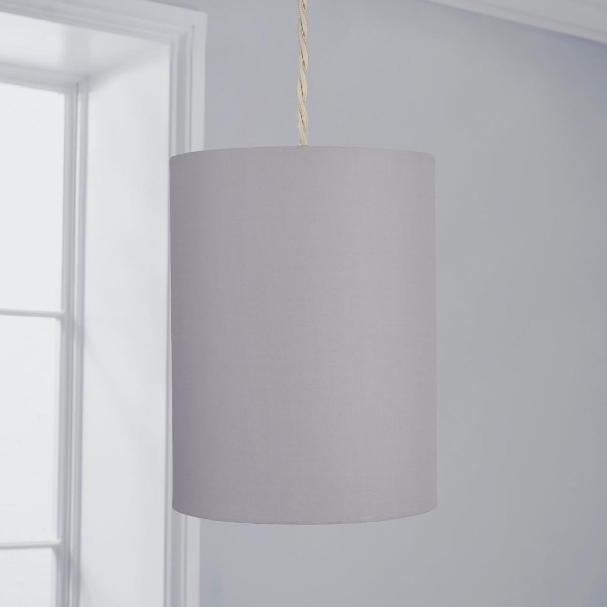 Luna Cylinder Lamp Shade Dove Grey Dove (Grey) – image 2