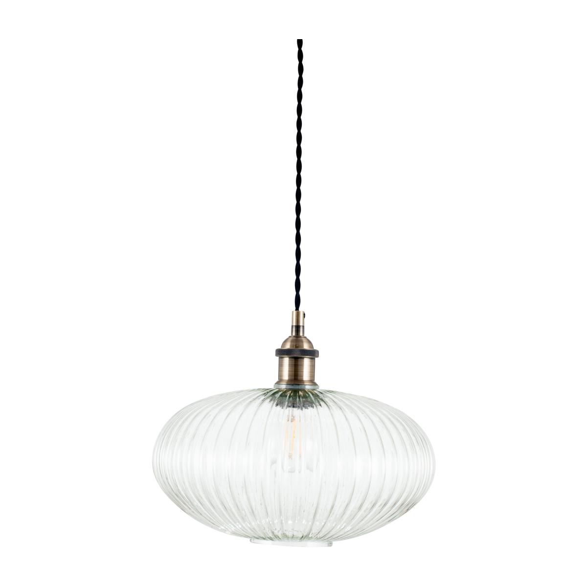 Return - Abigail Oval Ribbed Glass Pendant Light – image 4