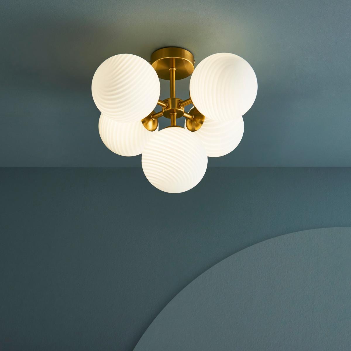 Swirl 5 Light Dimmable Flush Ceiling Light White – image 2