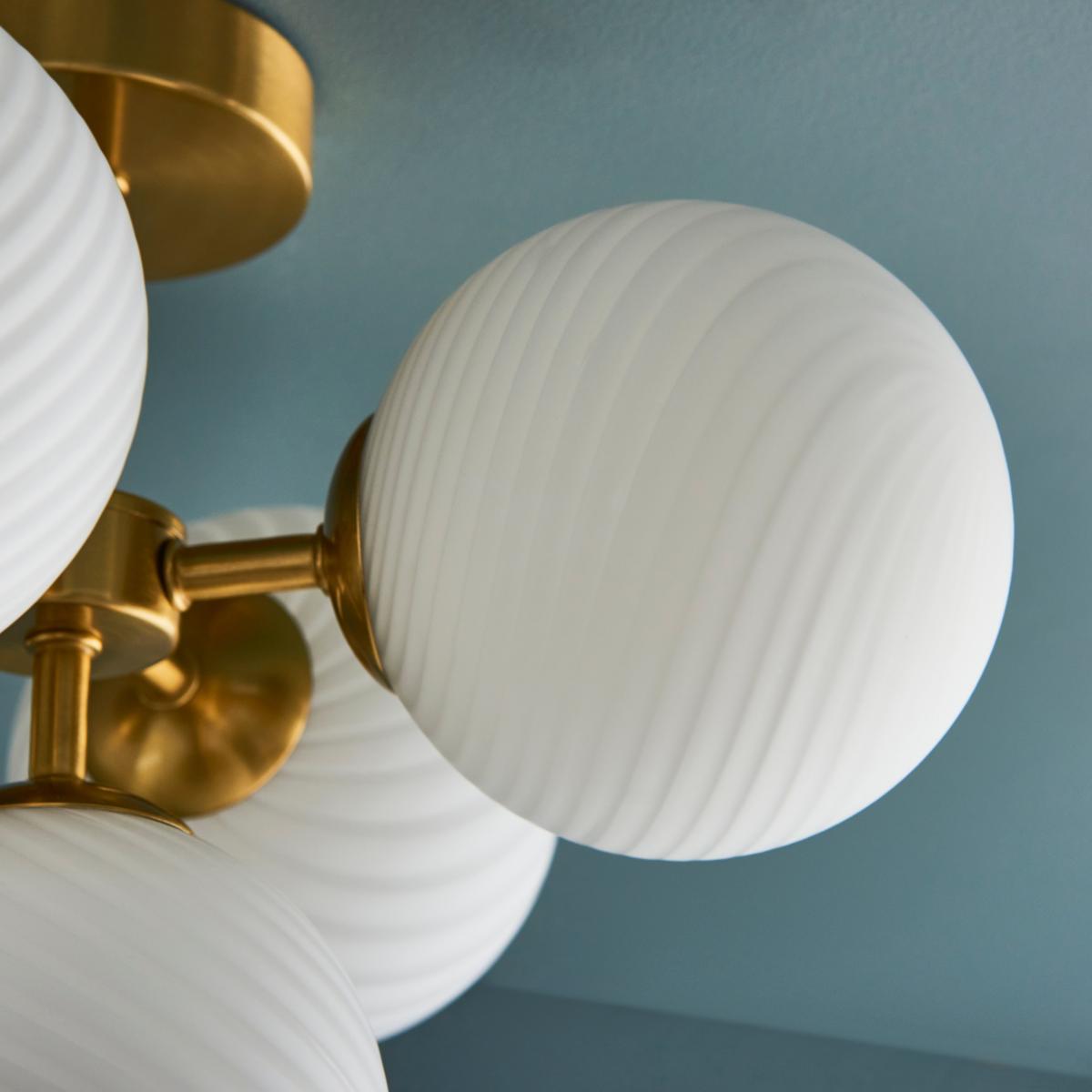 Swirl 5 Light Dimmable Flush Ceiling Light White – image 3