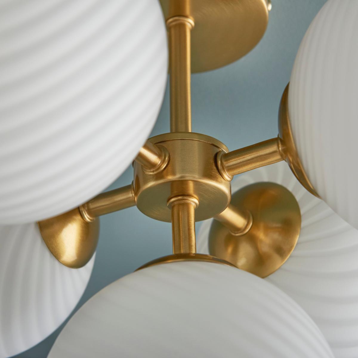 Swirl 5 Light Dimmable Flush Ceiling Light White – image 4