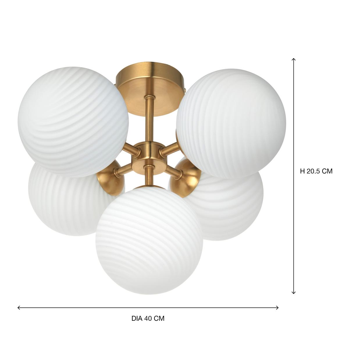 Swirl 5 Light Dimmable Flush Ceiling Light White – image 6