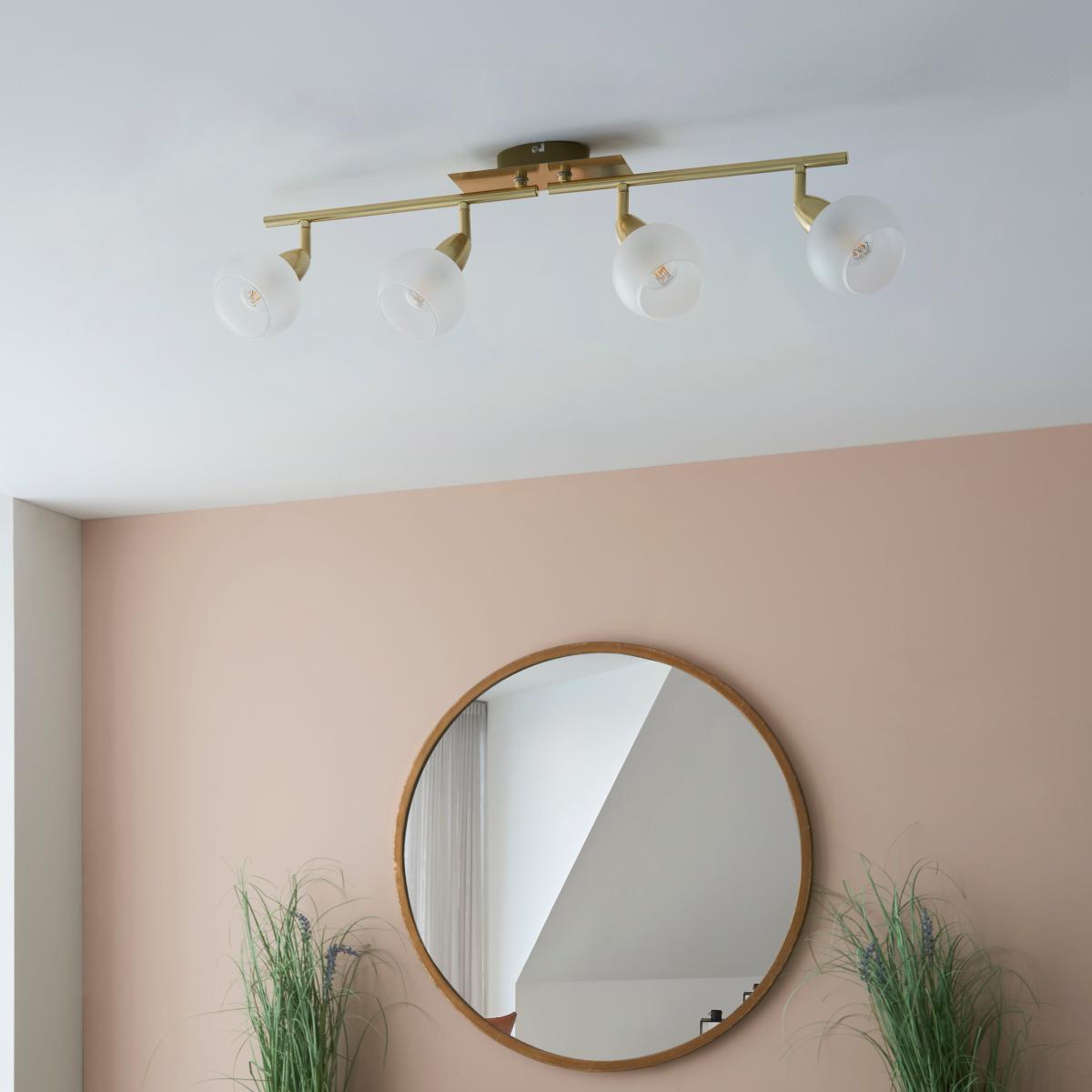 Tia 4 Light Frosted Spotlight Bar Gold – image 4