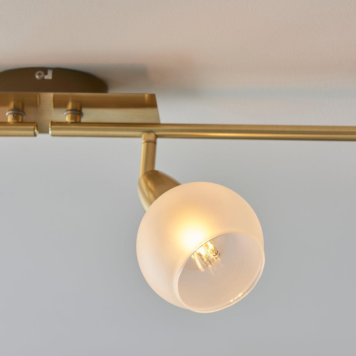 Tia 4 Light Frosted Spotlight Bar Gold – image 5