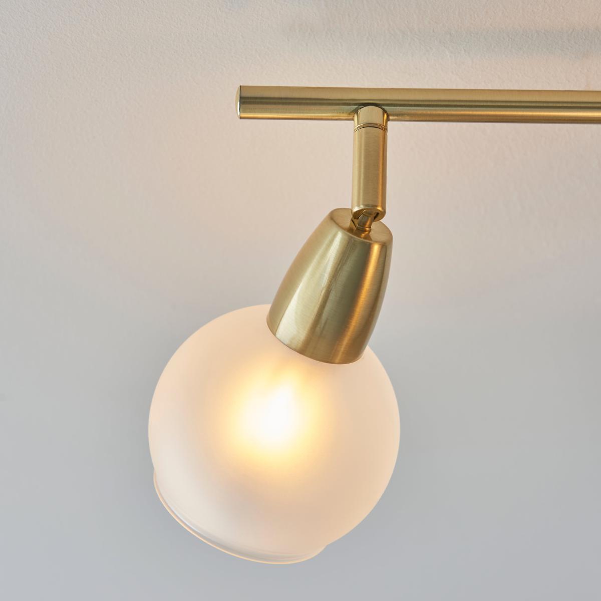 Tia 4 Light Frosted Spotlight Bar Gold – image 6