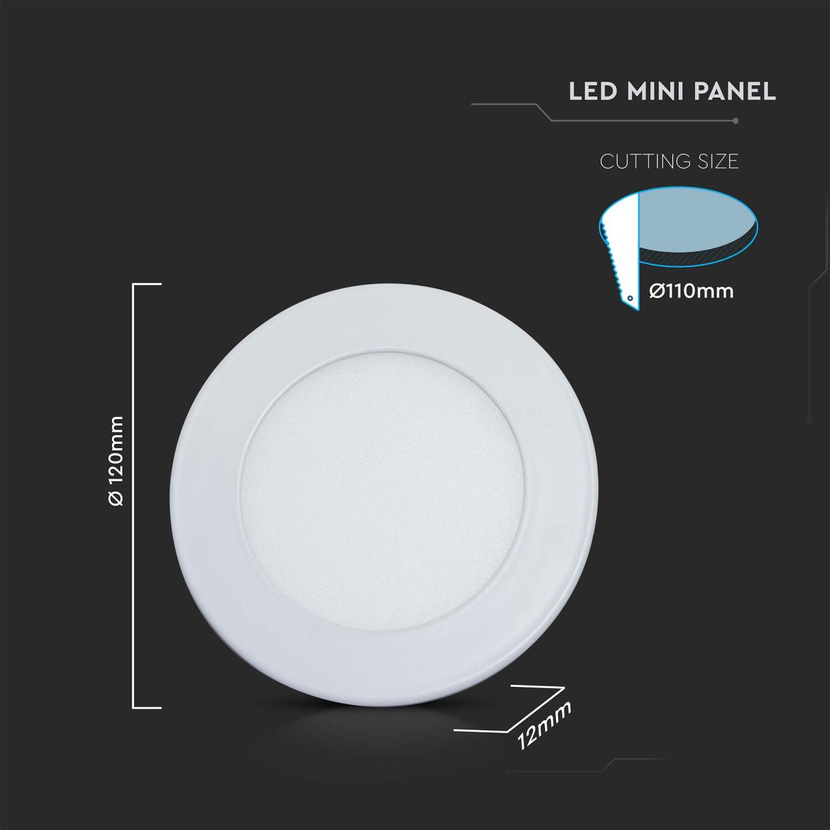 Set of 2 V-TAC 6W LED 3-in-1 Mini Panel Lights – image 6