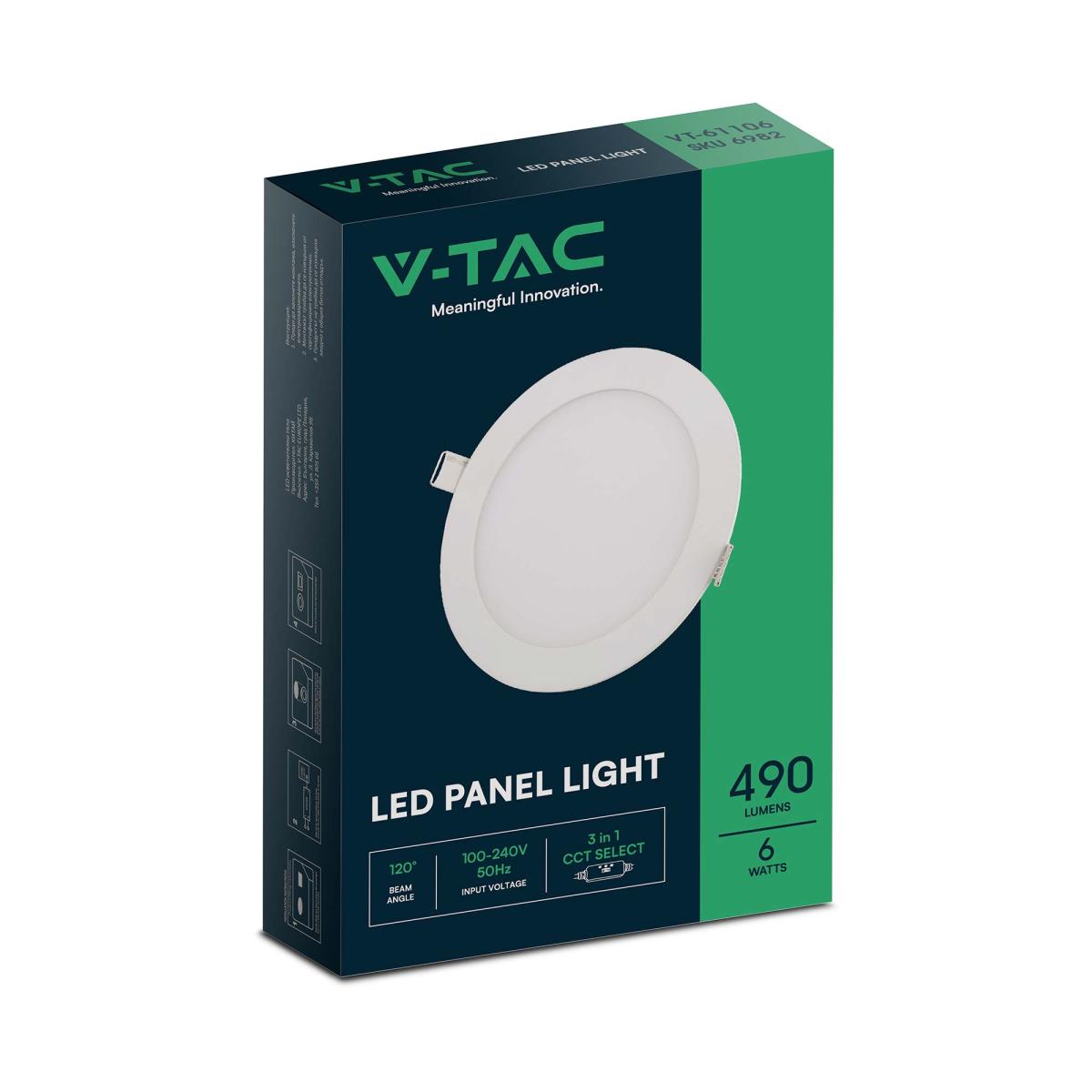 Set of 2 V-TAC 6W LED 3-in-1 Mini Panel Lights – image 9