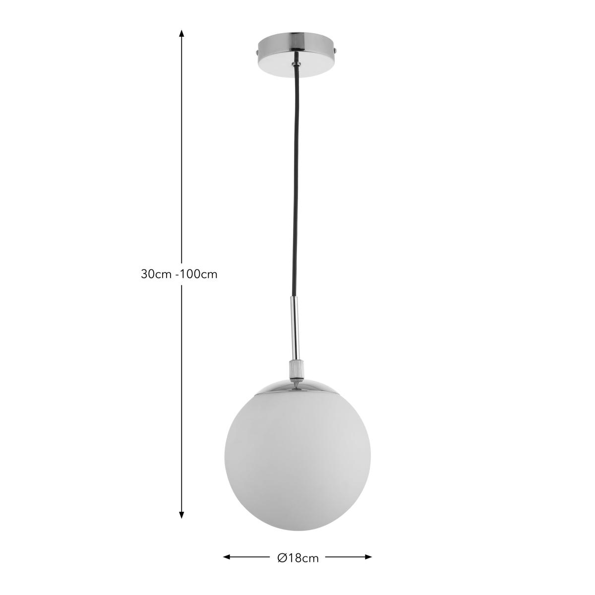 Sfera Industrial Bathroom Adjustable Pendant Light Chrome – image 4