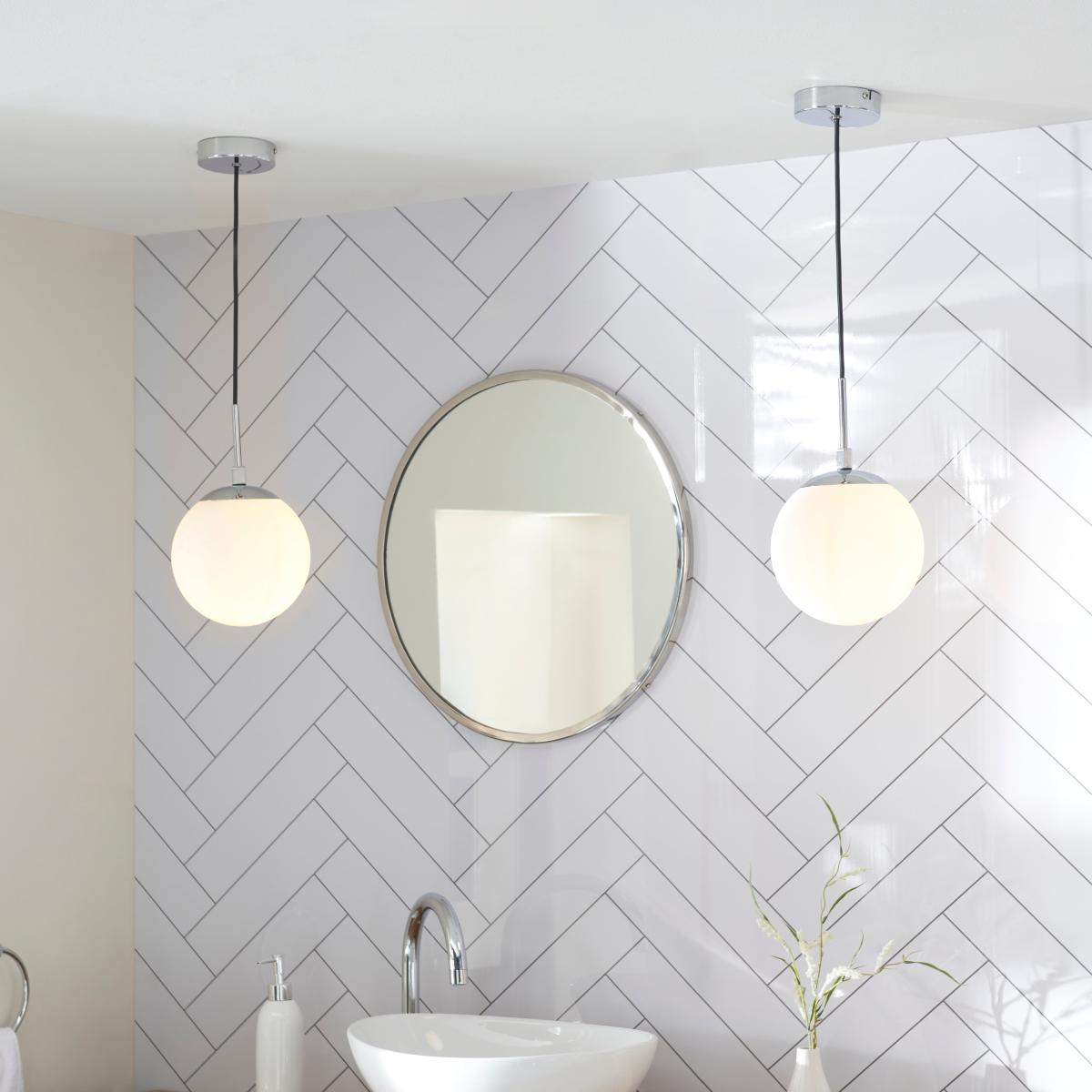 Sfera Industrial Bathroom Adjustable Pendant Light Chrome – image 5