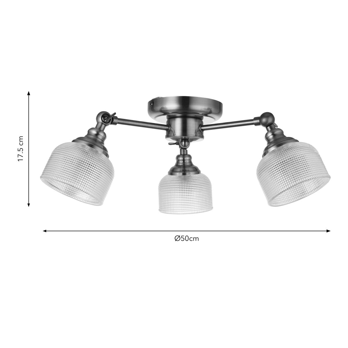 Amesbury Industrial 3 Light Semi Flush Ceiling Light – image 5