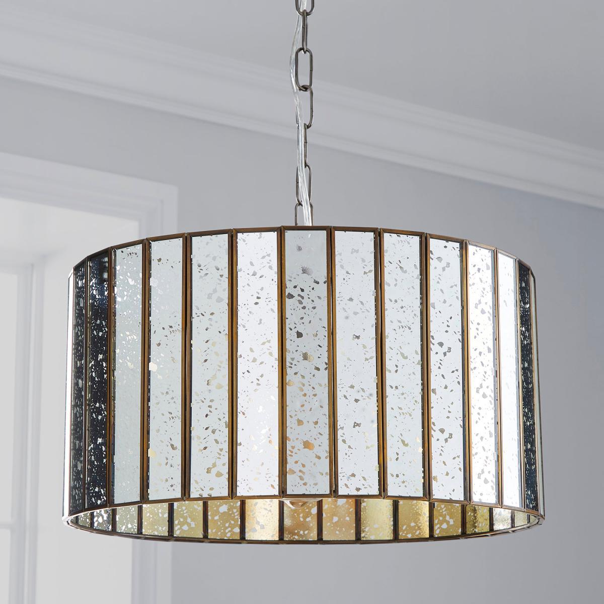 Seraphina 1 Light Mercury Glass Pendant Ceiling Fitting Gold – image 2