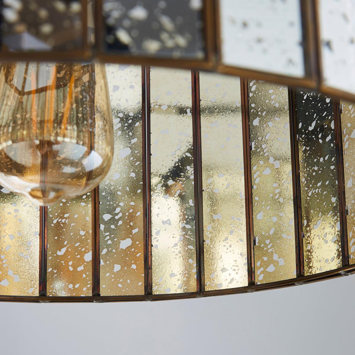 Seraphina 1 Light Mercury Glass Pendant Ceiling Fitting Gold – image 3
