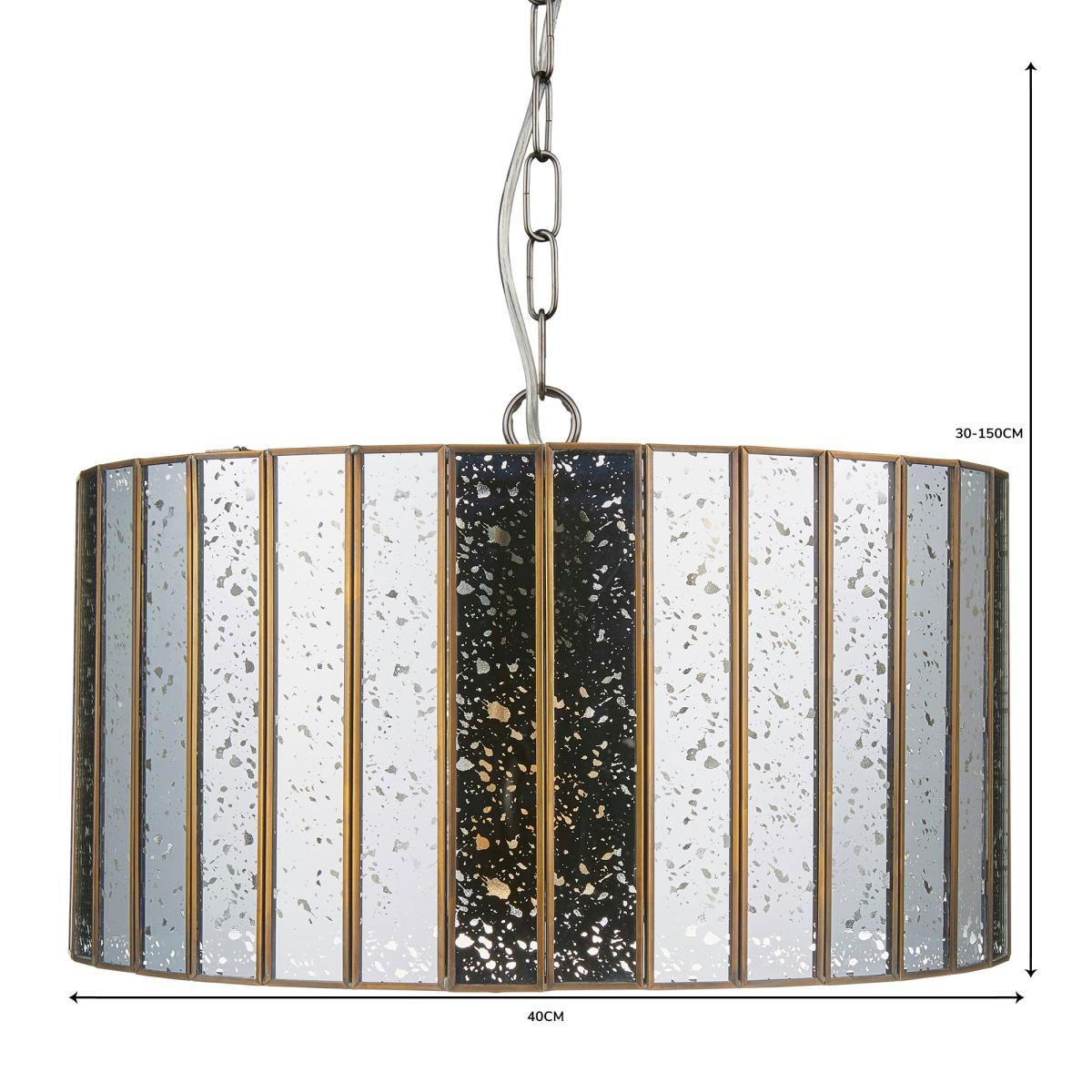 Seraphina 1 Light Mercury Glass Pendant Ceiling Fitting Gold – image 6