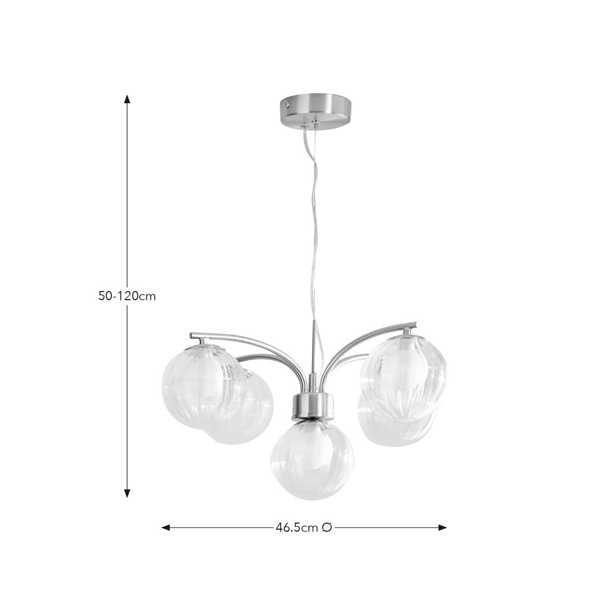 Leirah Ribbed 5 Light Ceiling Light Gold – image 6