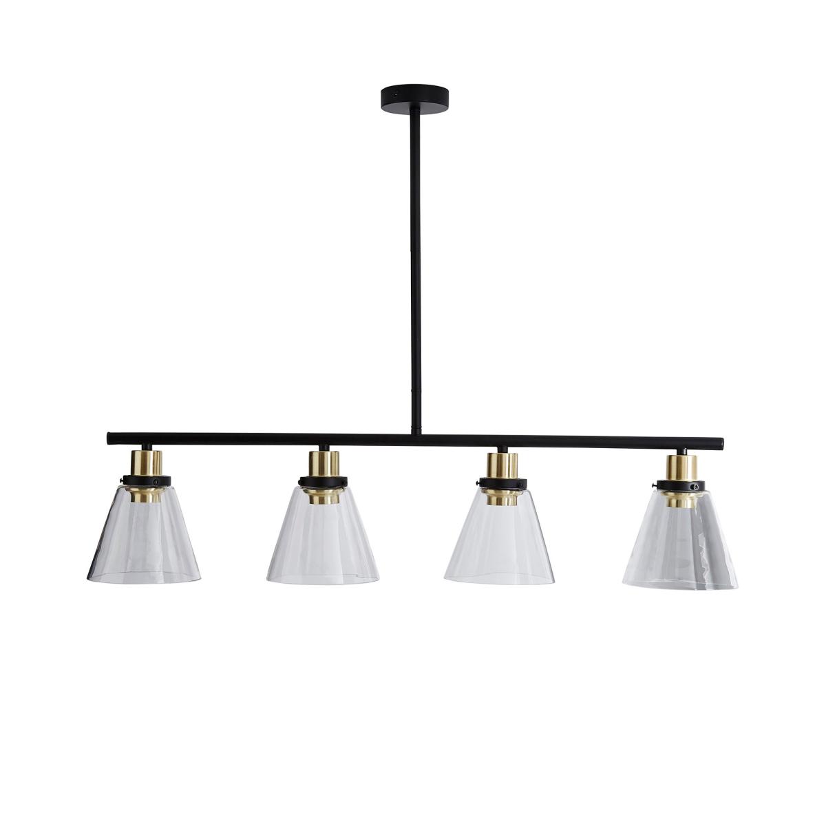 Warren 4 Light Glass Bar Fitting Black – image 7