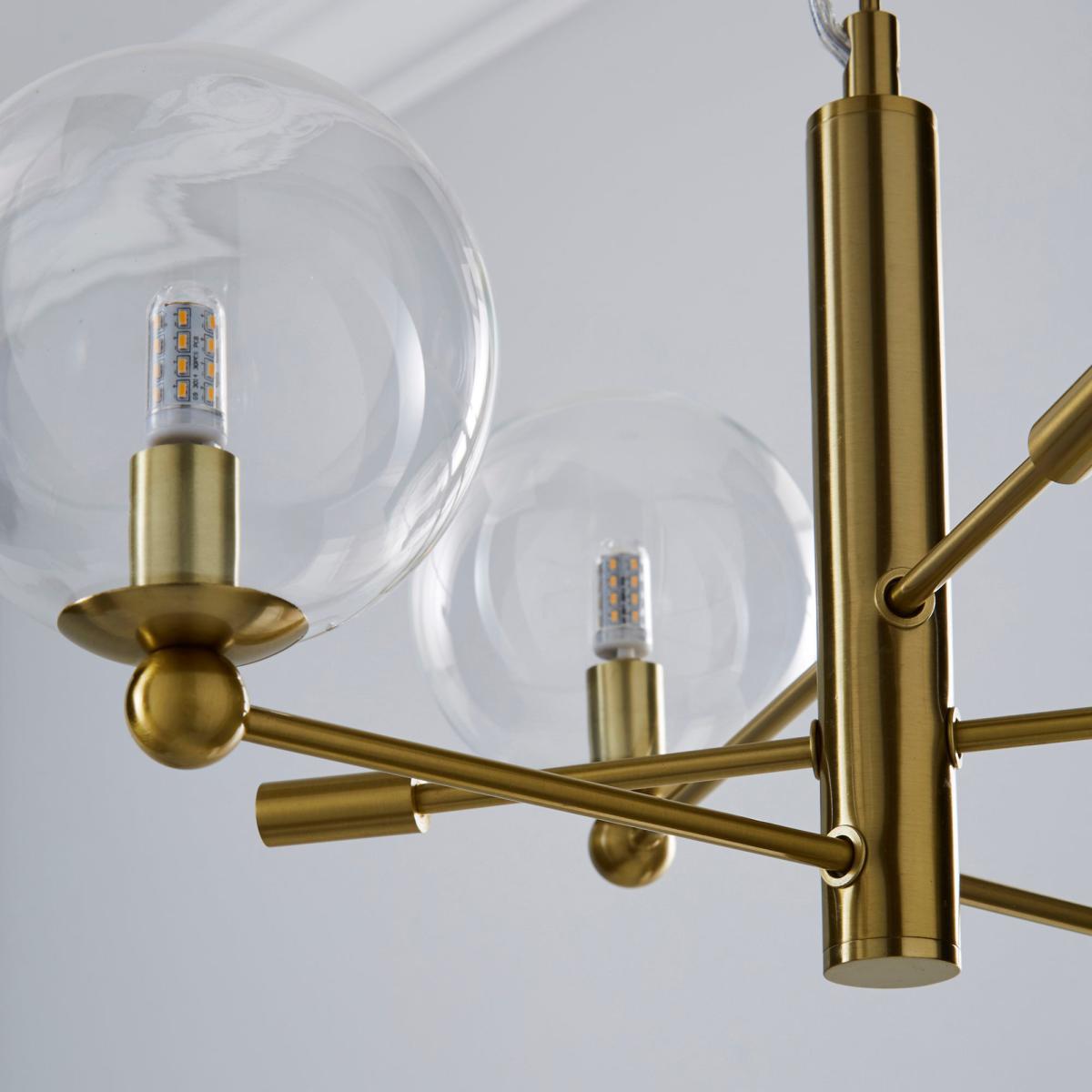 Nour 3 Light Antique Brass Ceiling Fitting Gold – image 3