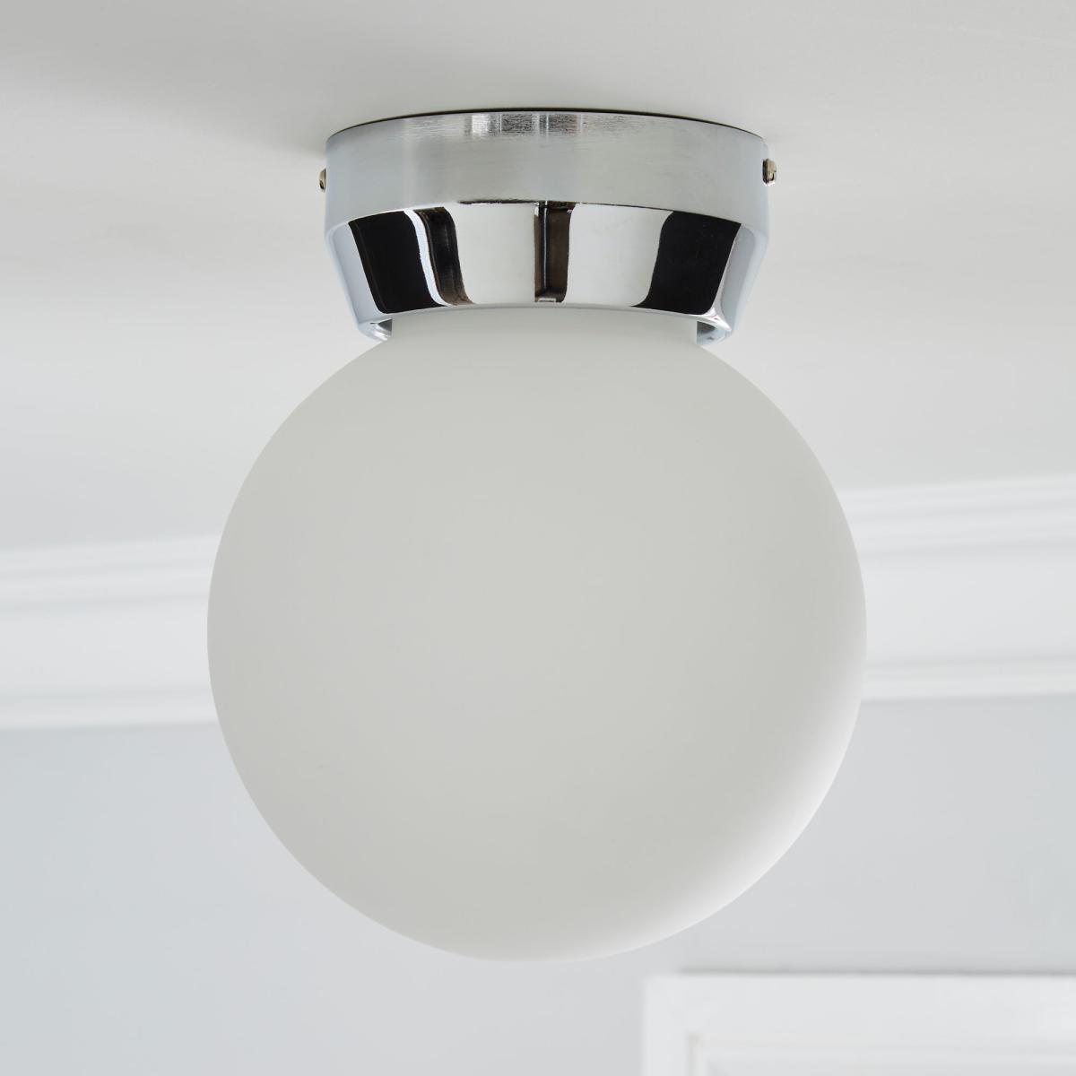 Harlow 1 Light Frosted Glass Flush Ceiling Fitting White – image 2