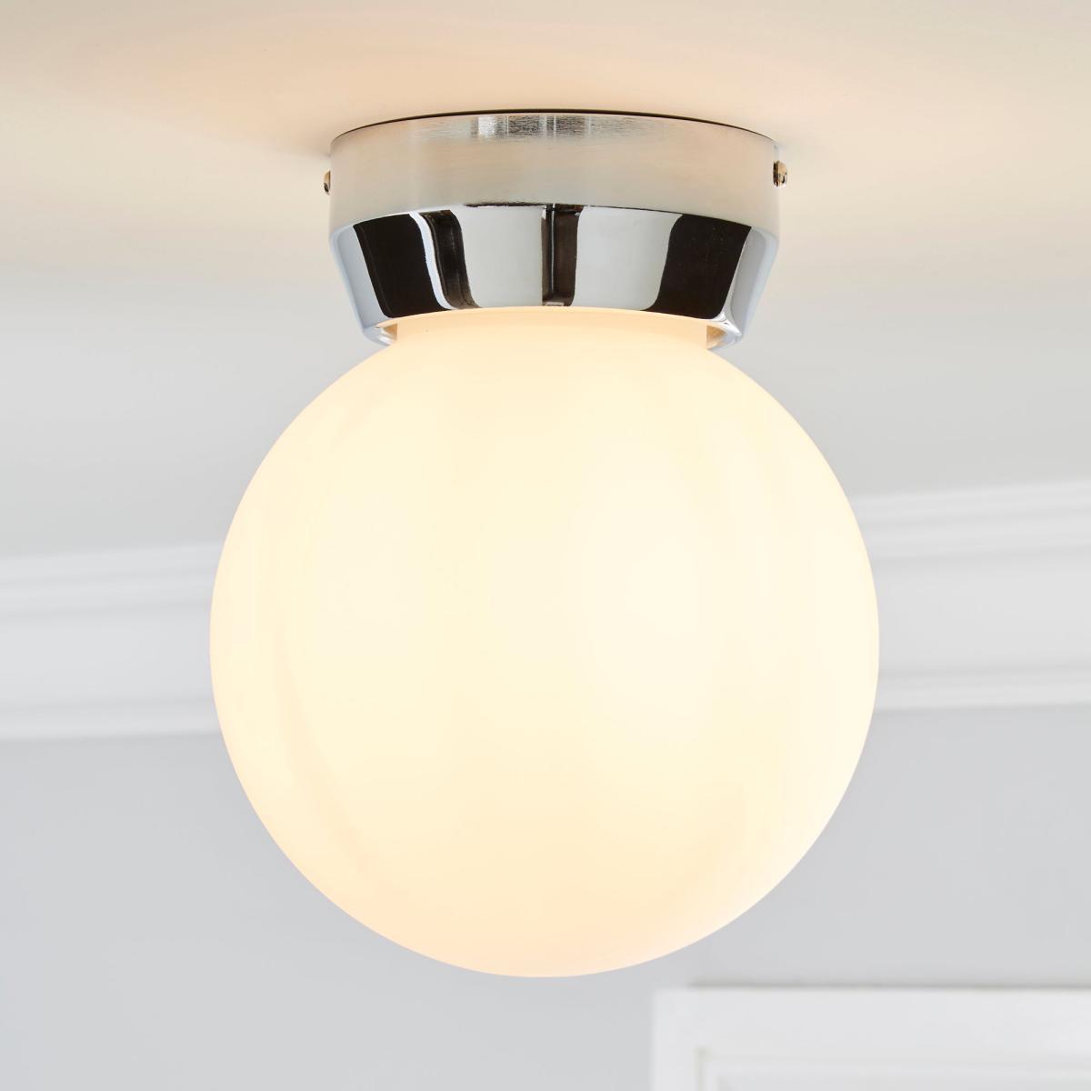 Harlow 1 Light Frosted Glass Flush Ceiling Fitting White – image 1