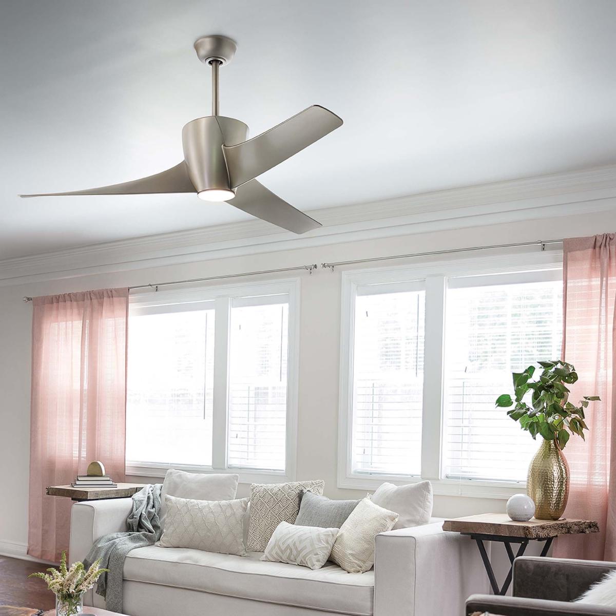 Kichler Phree Ceiling Fan with Light & Remote, 142cm Silver – image 1