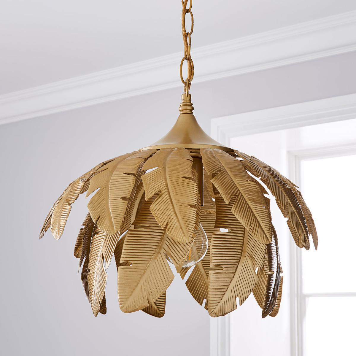 Farrah Palm Leaf Ceiling Fitting Gold Gold – image 2
