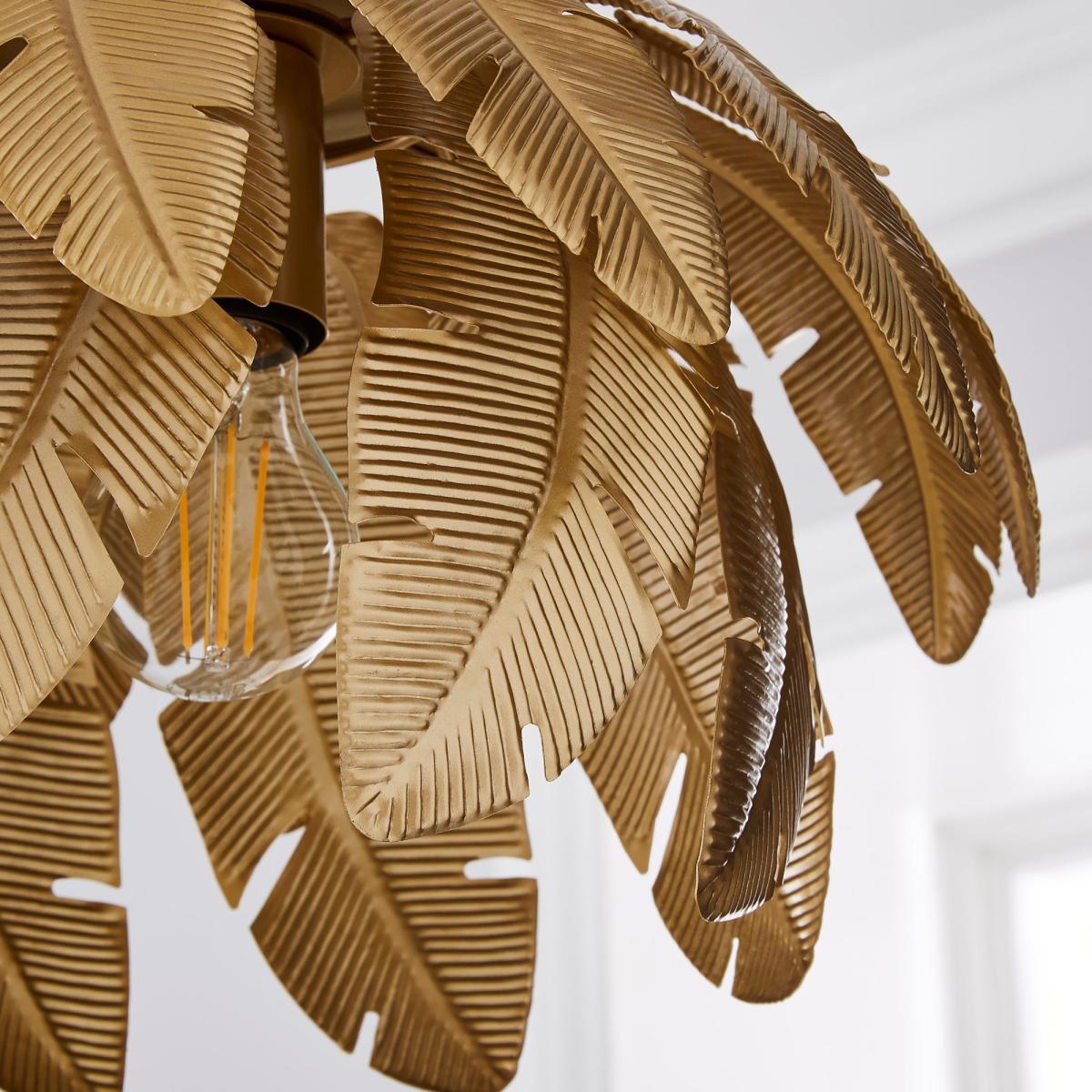 Farrah Palm Leaf Ceiling Fitting Gold Gold – image 3