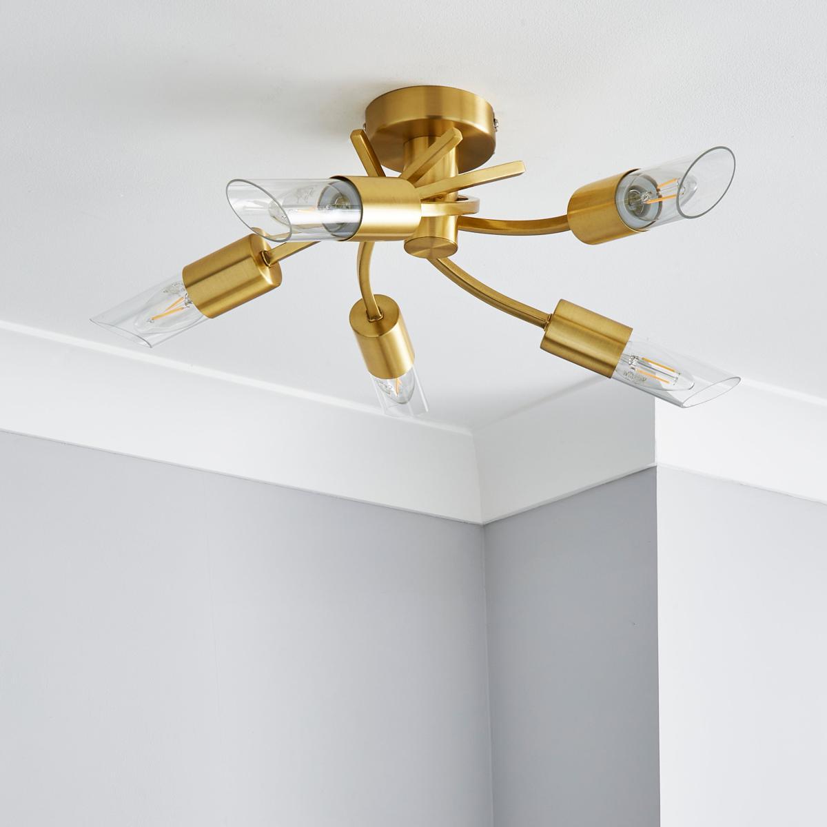 Corvus 5 Light Ceiling Fitting Gold – image 2