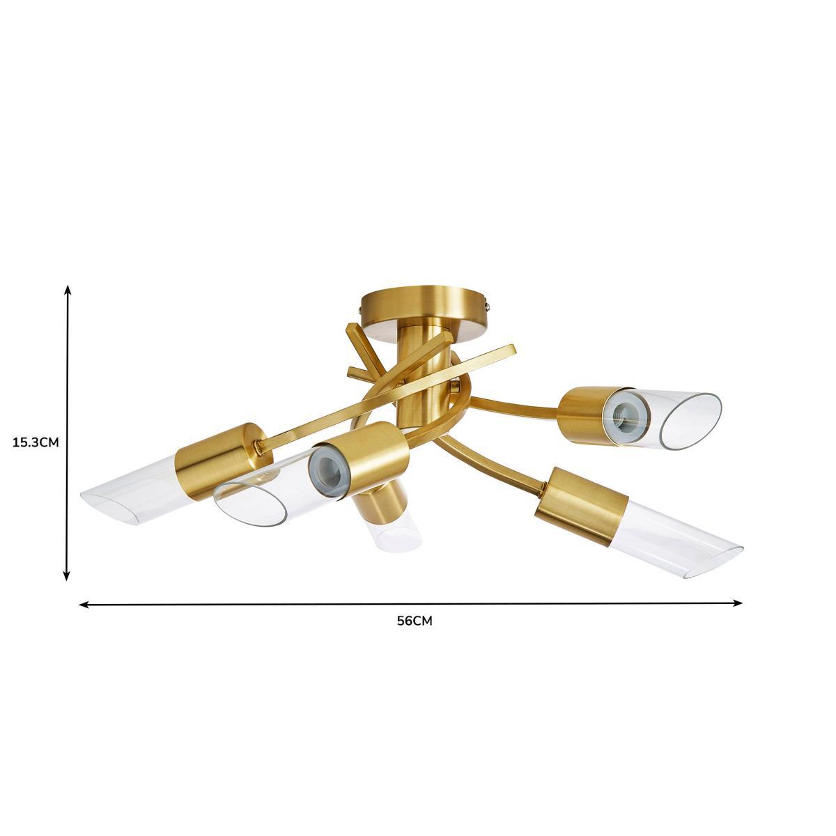 Corvus 5 Light Ceiling Fitting Gold – image 6