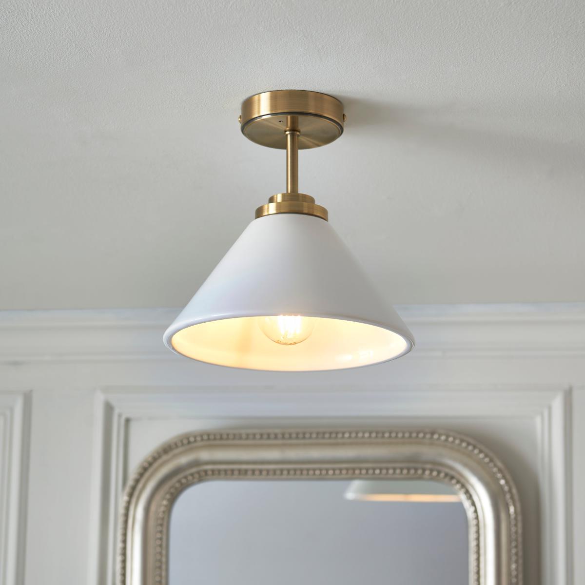 Celcy Bathroom Flush Ceiling Light White – image 2