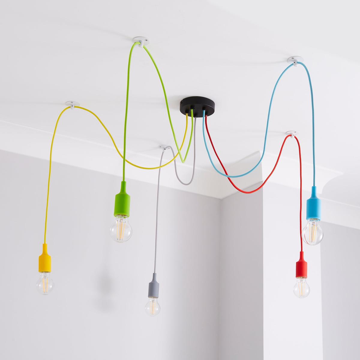 Rainbow Flex 5 Light Spider Ceiling Fitting Blue/Yellow/Red – image 2