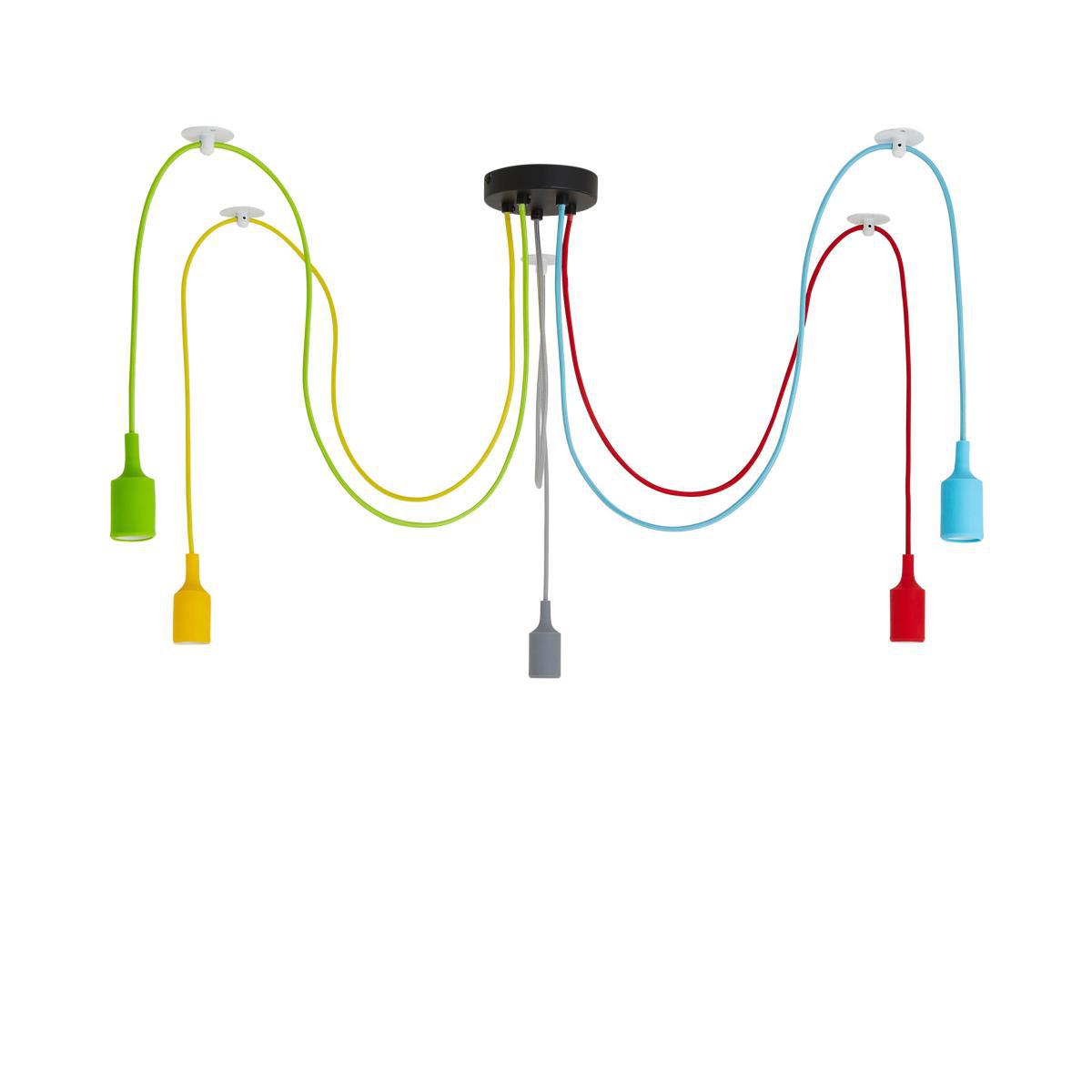 Rainbow Flex 5 Light Spider Ceiling Fitting Blue/Yellow/Red – image 5