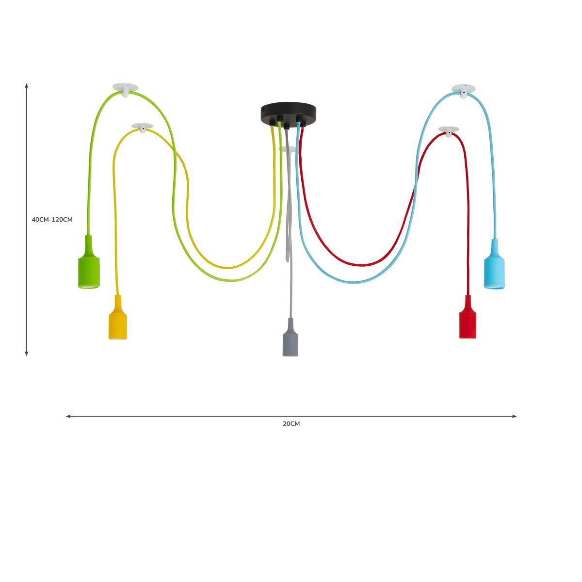 Rainbow Flex 5 Light Spider Ceiling Fitting Blue/Yellow/Red – image 6