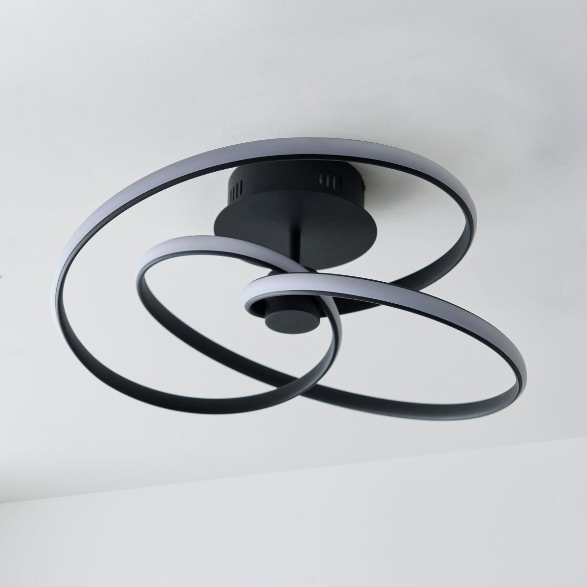 Vogue Apollo Semi Flush Ceiling Light Black – image 2