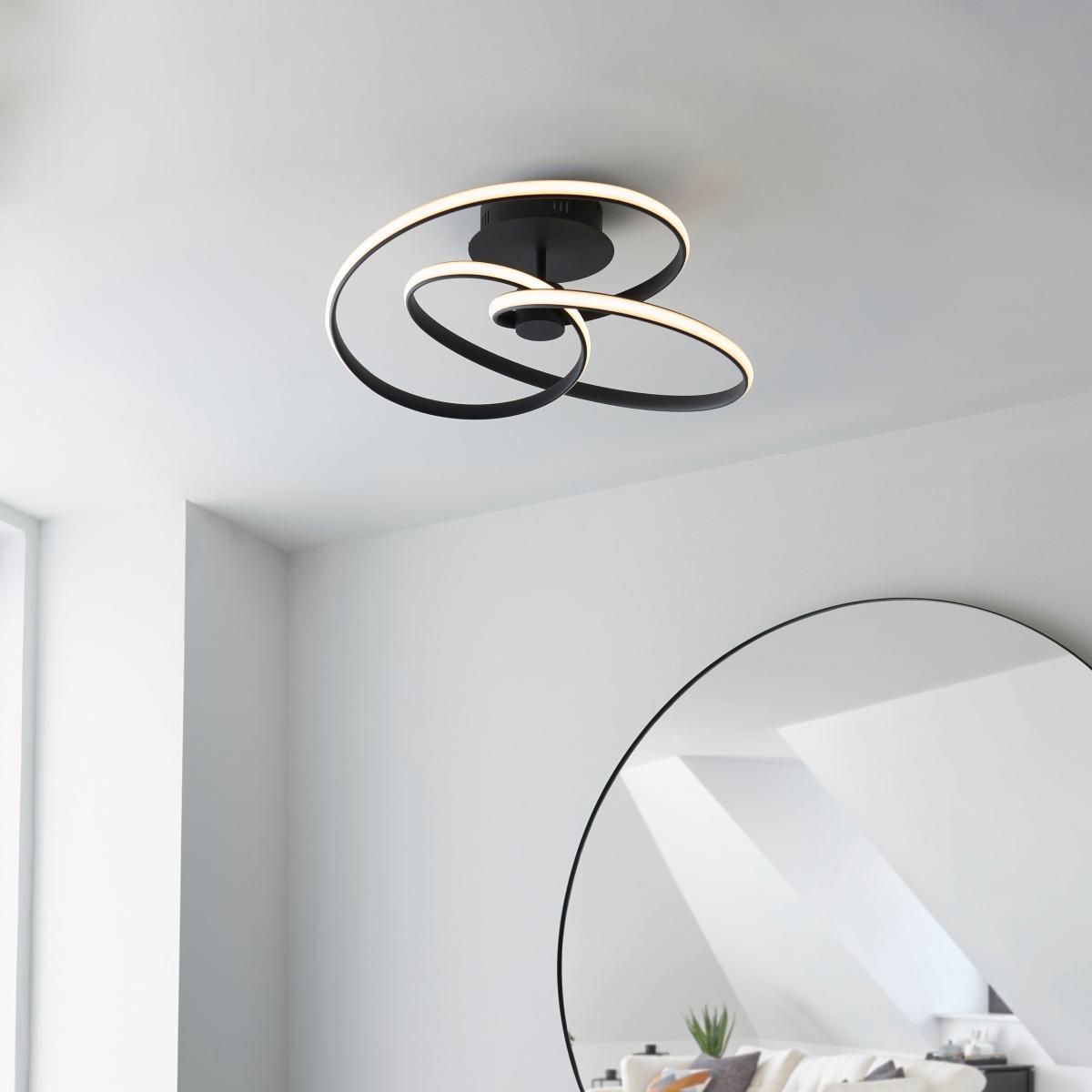 Vogue Apollo Semi Flush Ceiling Light Black – image 3