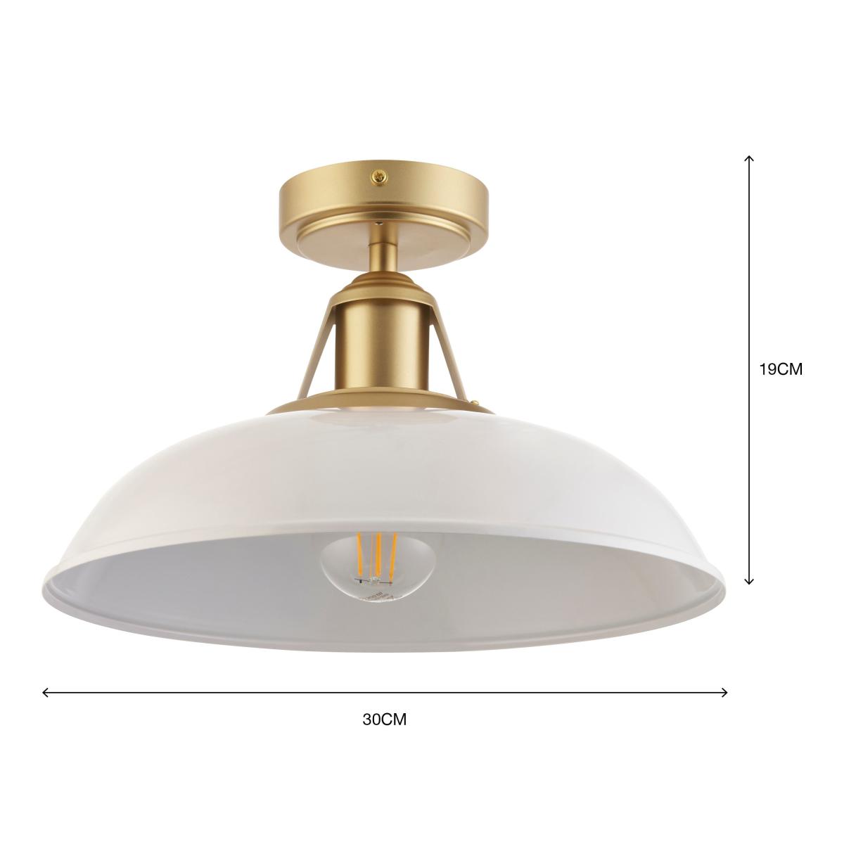 Oraya Bathroom 1 Light Flush Ceiling Fitting White – image 6