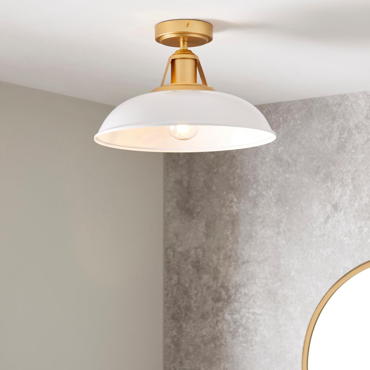 Oraya Bathroom 1 Light Flush Ceiling Fitting White – image 1