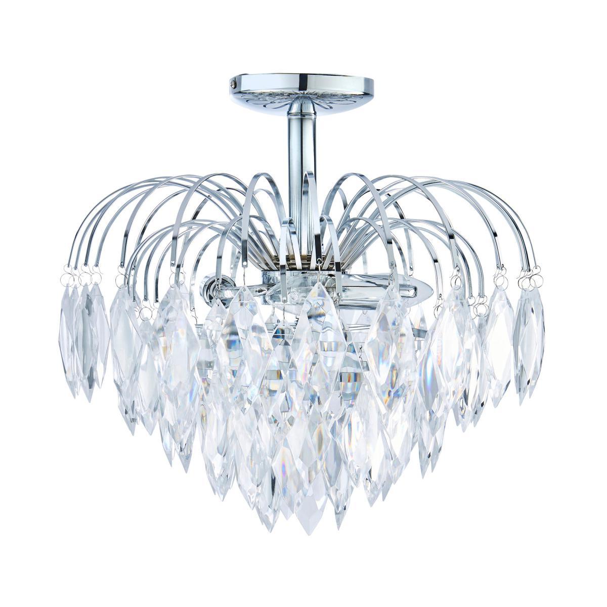 Parla 3 Light Chrome Semi-Flush Ceiling Fitting Silver – image 5