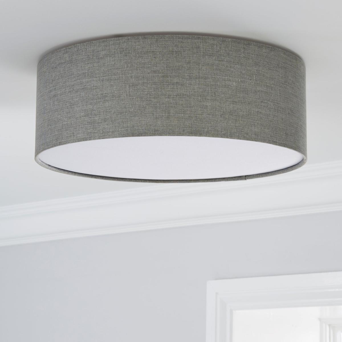 Sara 38cm Grey Shade Flush Ceiling Fitting Grey and Brown – image 2