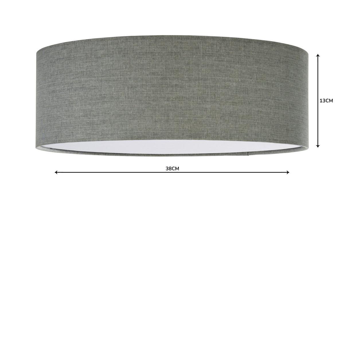 Sara 38cm Grey Shade Flush Ceiling Fitting Grey and Brown – image 4