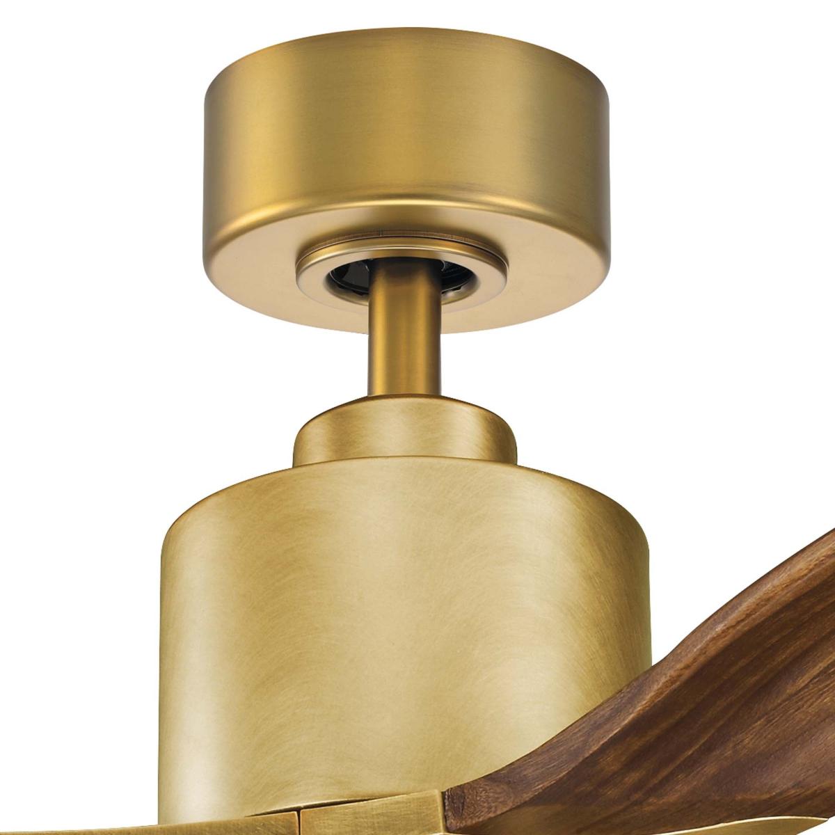 Kichler Ridley II Ceiling Fan with Light & Remote, 132cm Brass – image 2