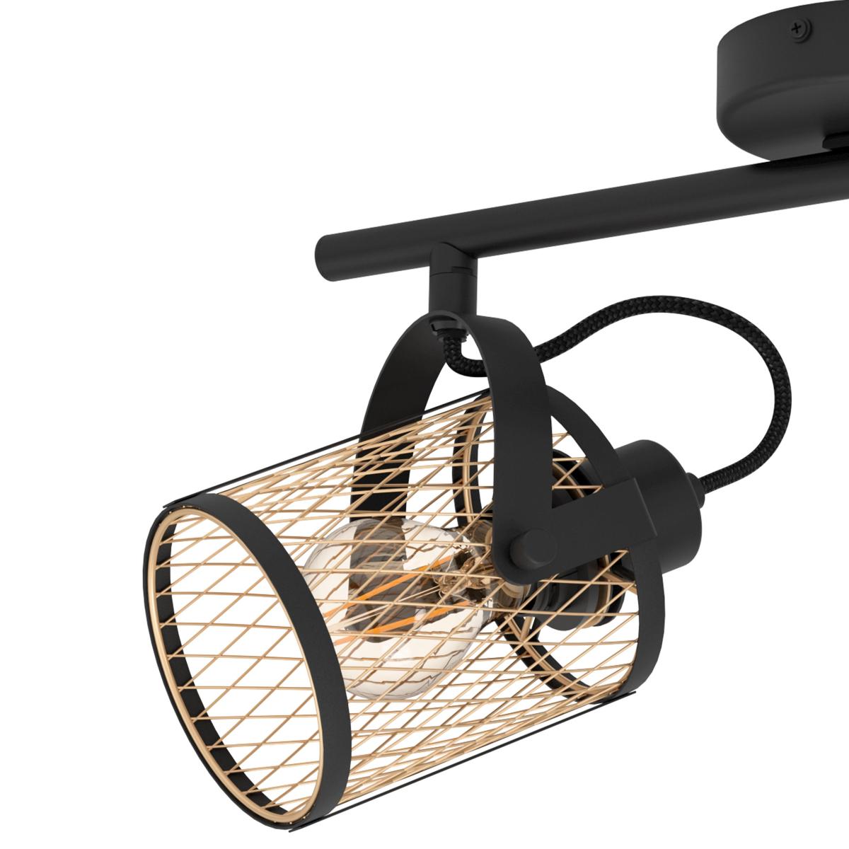 EGLO Dellow Industrial 2 Light Adjustable Ceiling Wall Spotlight – image 2